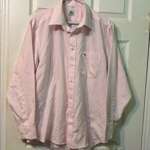 Lacoste Izod Button Down Long-sleeved Pink Shirt Size Large